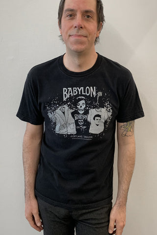 Vintage Black Tee Screened by Babylon M