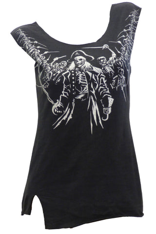 Vintage Thrashed Ghost Pirates Reshaped T-Shirt Tunic